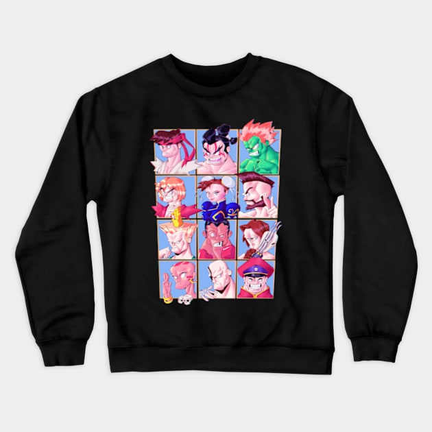 Street Fighter 2 Parody Crewneck Sweatshirt by MasterMaind Designs